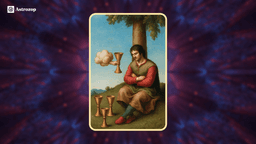 Four of Cups tarot card showing a figure deep in contemplation under a tree